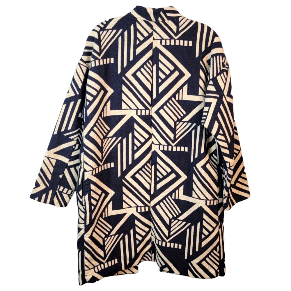 Old Navy Mid Length Blue Soith Western Navajo Vibes Open Jacket Size M Tall - Picture 5 of 10